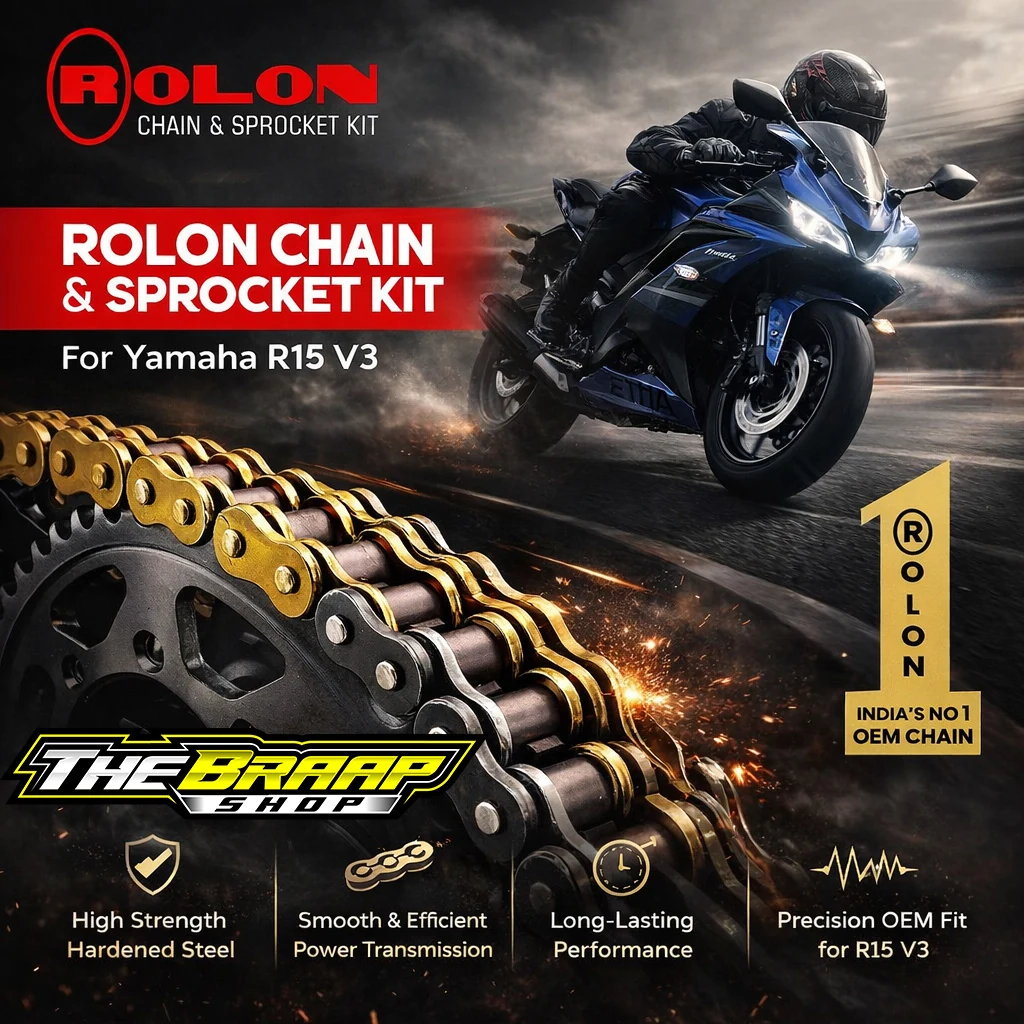 Motorcycle chain and sprocket campaign poster