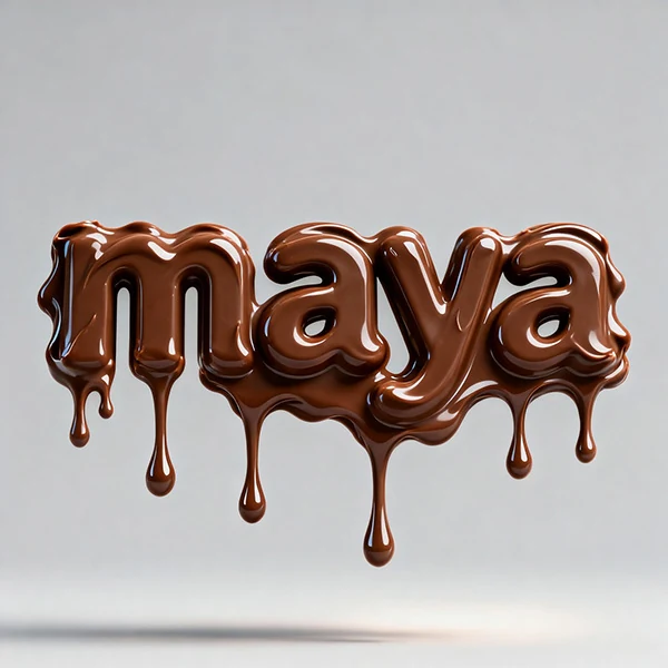 Maya wordmark and lettering design
